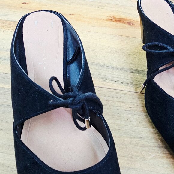 Zara Pointed Toe Tie Front Mules - Picture 3 of 7